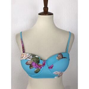 Cupshe Multicolor Floral Pullover Padded Bikini Top Swimsuit